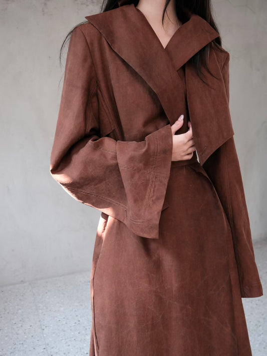 Yehufan jacket long brown 15