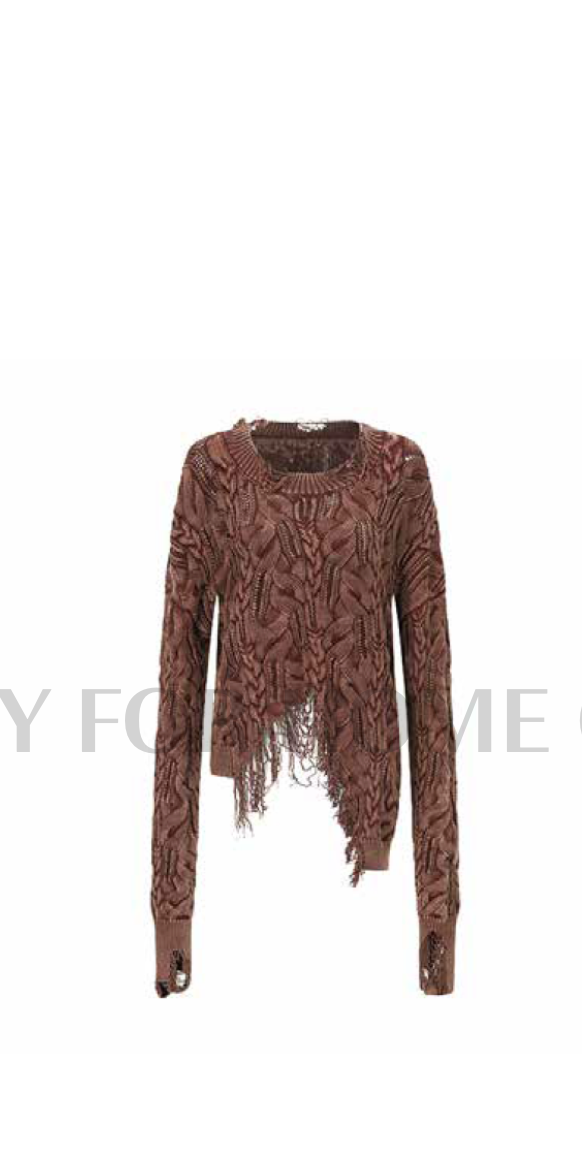 Oude Waag 23AW stone washed cable knitted top 14