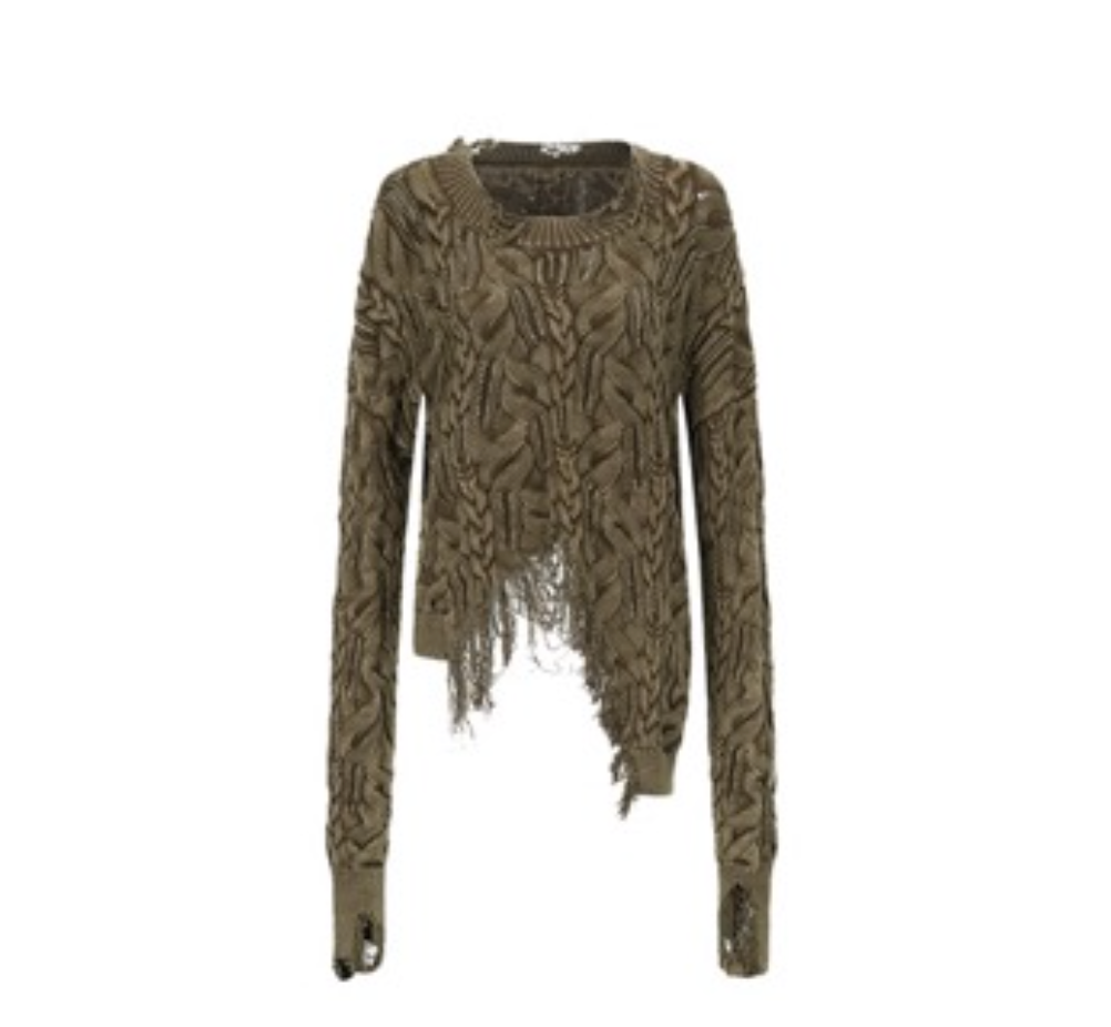 Oude Waag 23AW stone washed cable knitted top 14