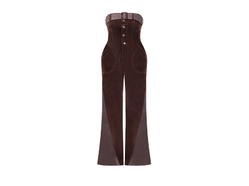 Oude Waag 24SS velvet leather jumpsuit brown 13