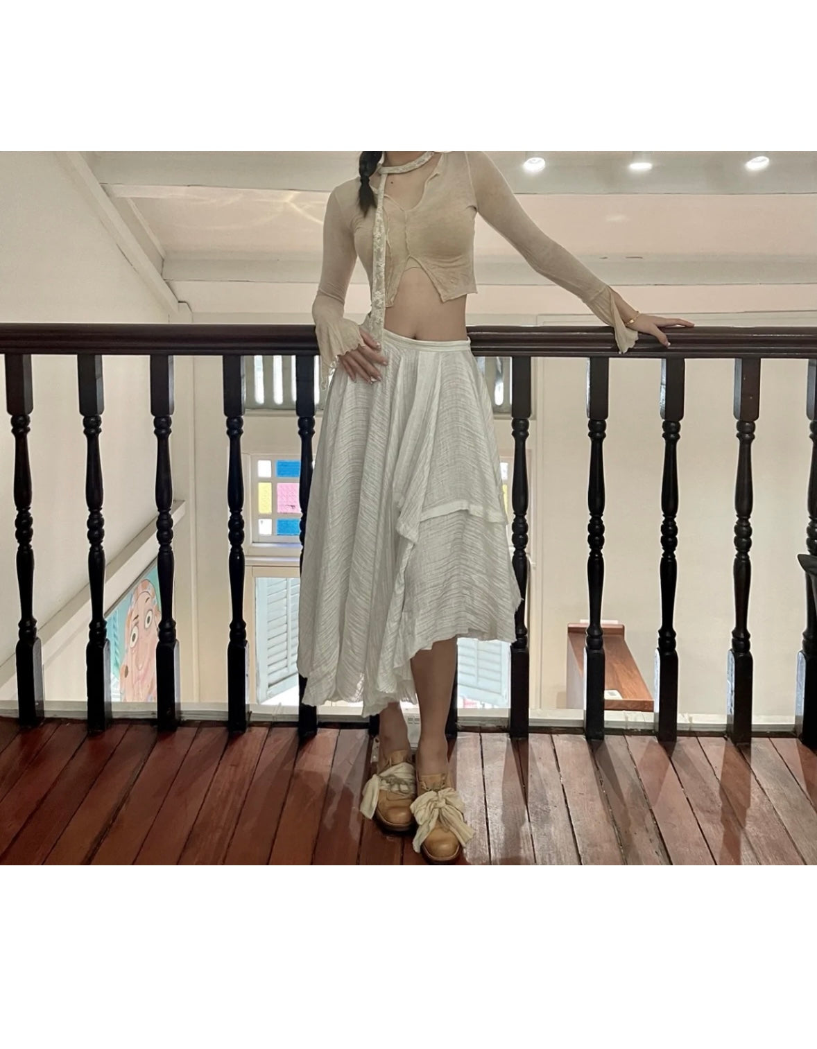 Peng Tai headband beige 41 skirt white 42