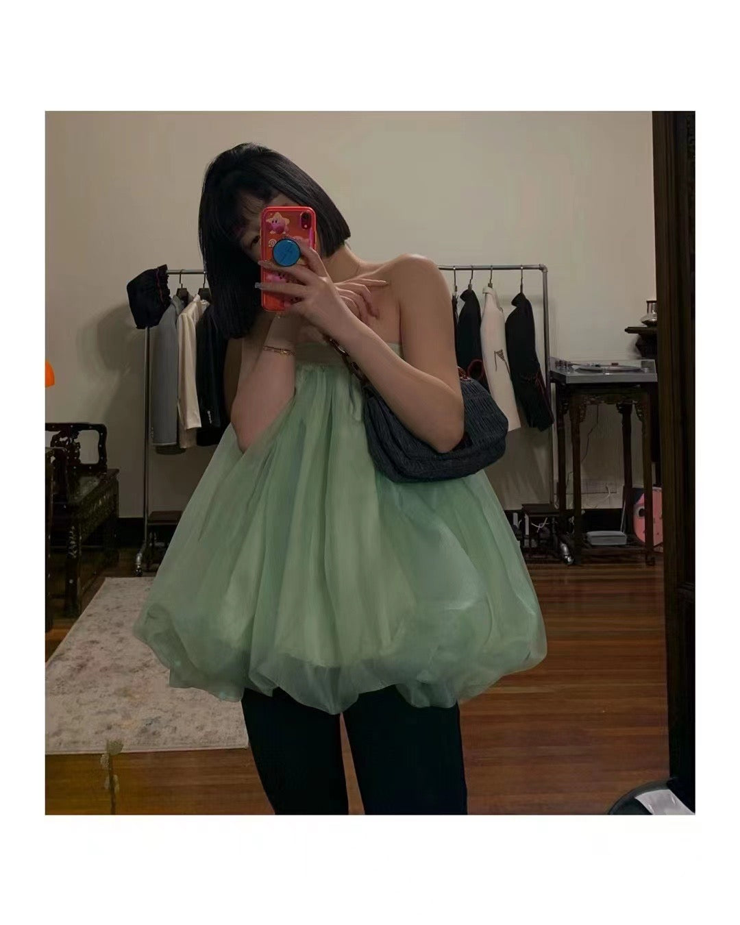 Kaiy Xiao Skirt Pink Green White 19
