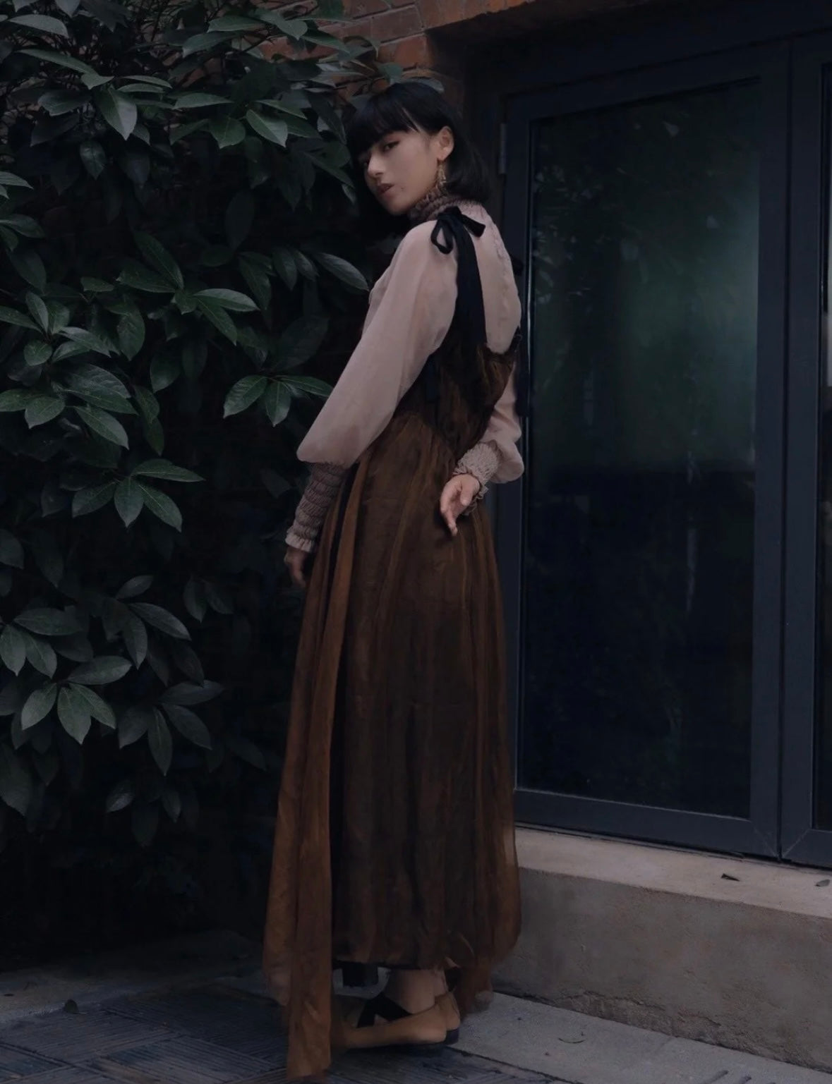 Peng Tai cotton knit dress brown 62