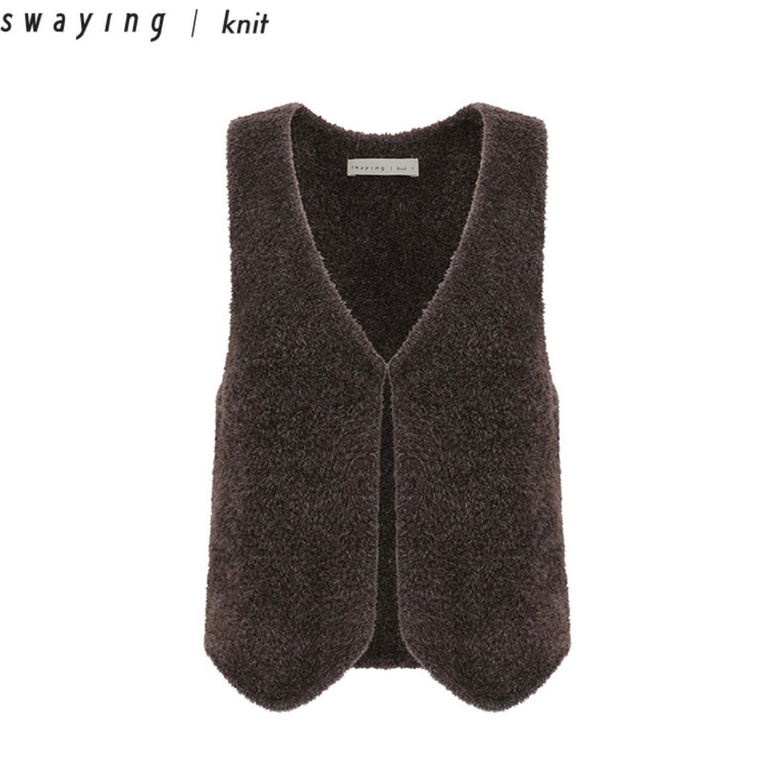 Swaying 23AW mohair vest white brown 17