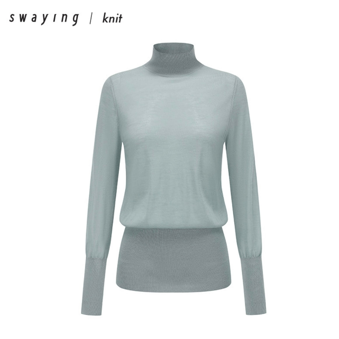 Swaying 23AW high neck top white blue 23