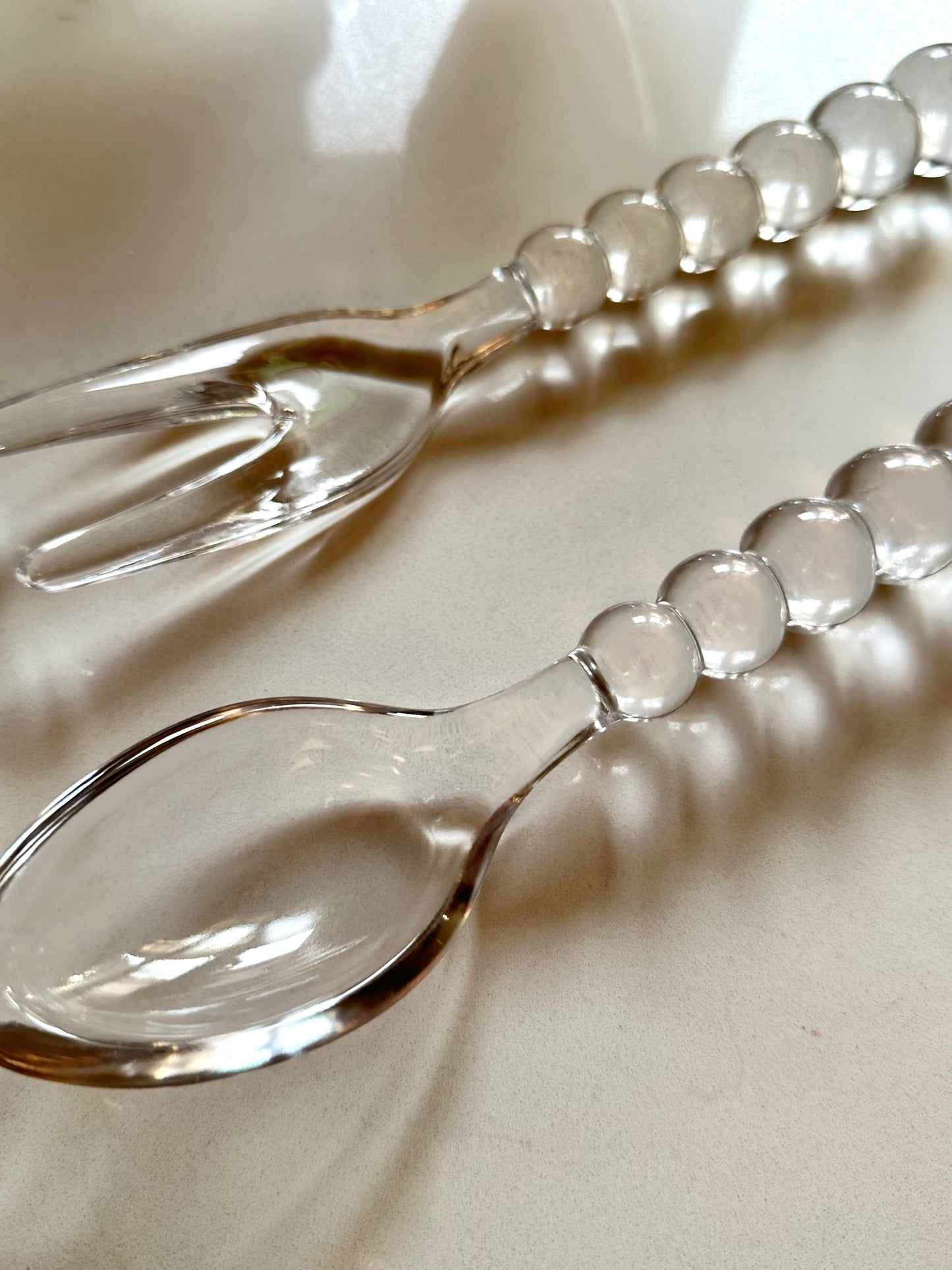 Vintage Transparent Spoon and Fork