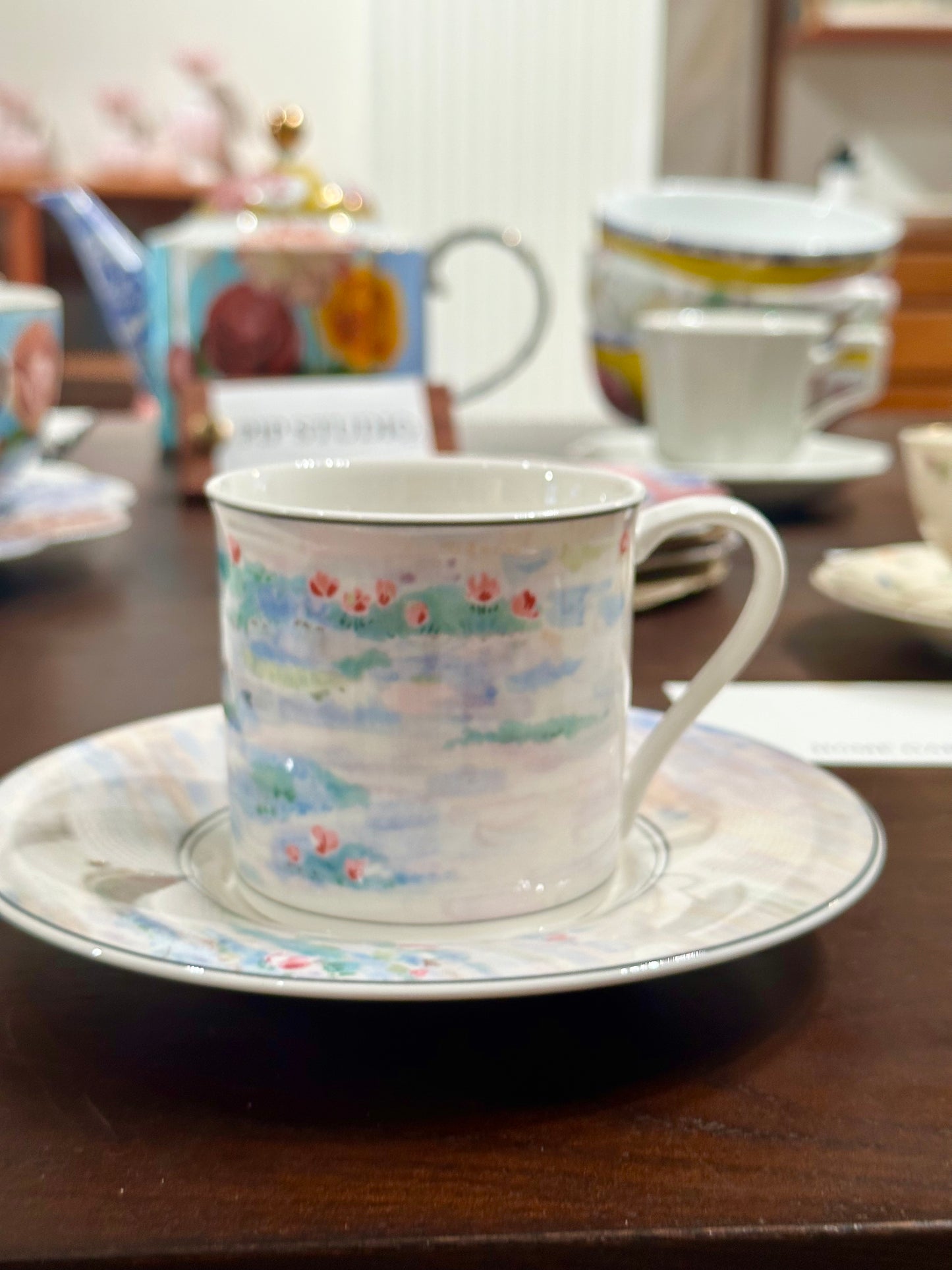 1990s Mikasa Vintage Water Lily Teacup and Saucer